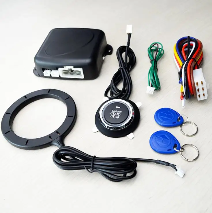 

5sets Auto Car Alarm Engine Starline Push Button Stop RFID Lock Ignition Switch Keyless Entry System Anti-theft System