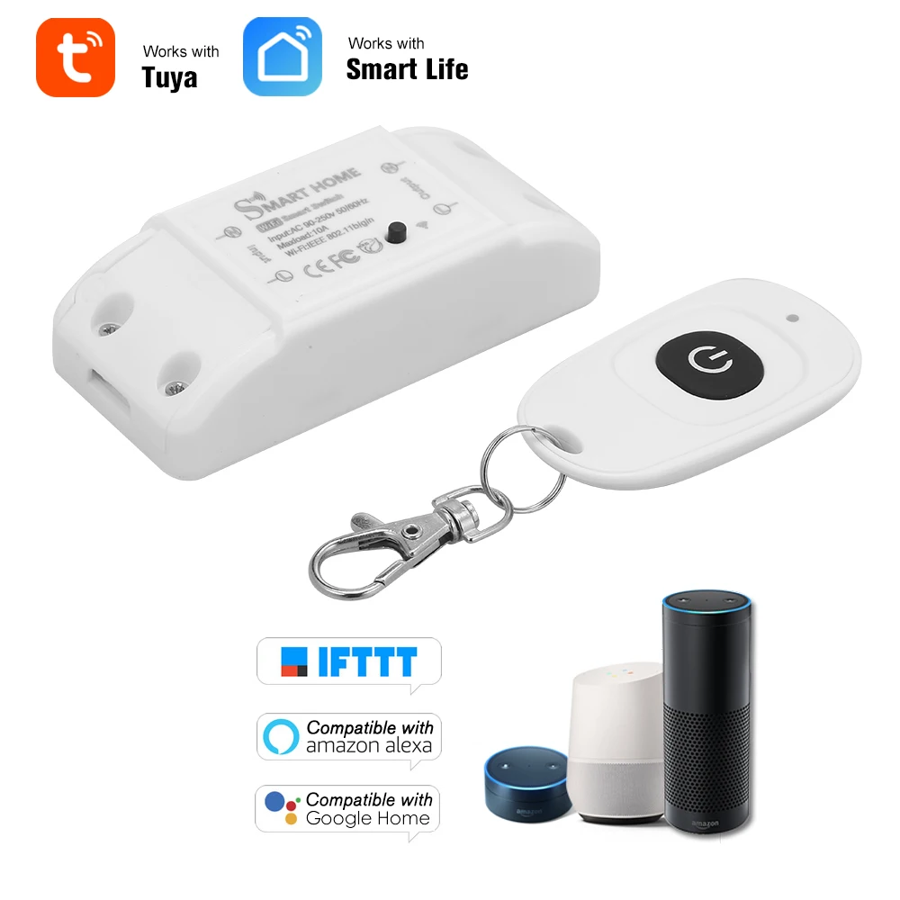 Tuya Wifi переключатель RF 433 МГц 10А/2200 Вт беспроводной пульт дистанционного