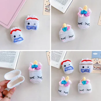 

Pink unicorn Protective Knitted Case Skin Sweater Cover Silicone Headset Box Knitting Wool Earphone Cover for AirPods pro 2/3