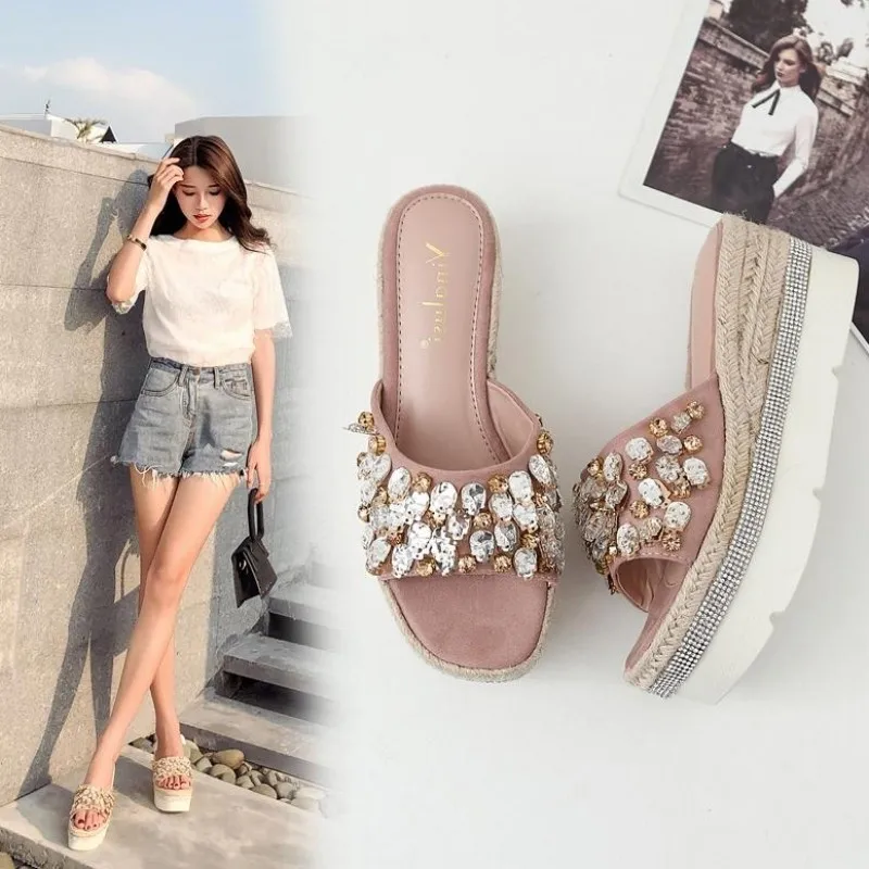 

Socofy Shoes Women Slides Women's Slippers 2019 Platform On A Wedge Fenty Beauty Jelly Flip Flops Soft Sliders New Beach Flat