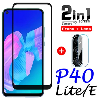 

P40lite case e for huawei p40 lite e phone cover with camera lens cases P 40 Light 40P Protective Film 2in1 bumper p40litecase