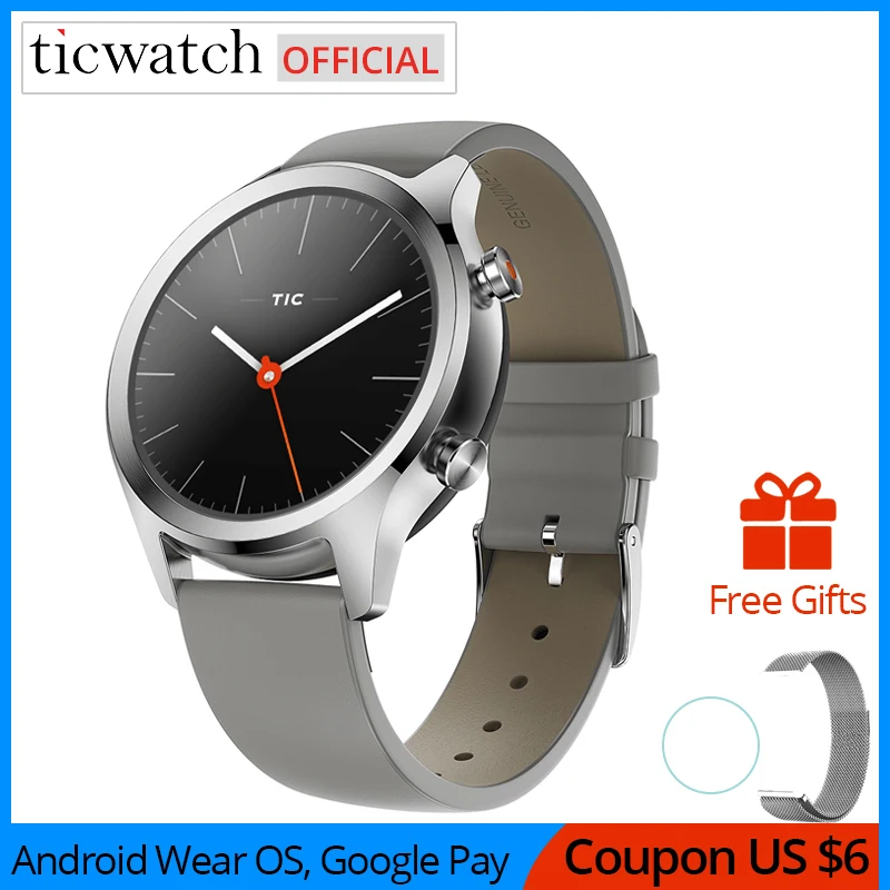 Ticwatch C2 Smartwatch одежда ОС Google Bluetooth V4.1 Встроенный gps монитор сердечного ритма фитнес-трекер NFC Google Pay 400 мАч