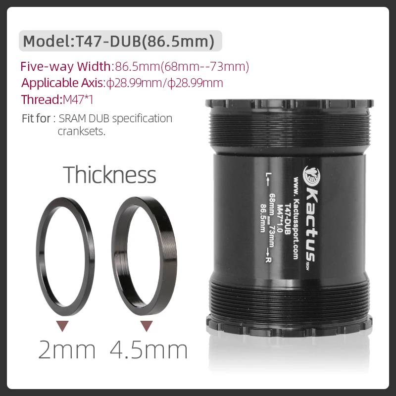 セラミックbb T47-DUB自転車ボトムブラケット,幅86.5mm,sram dub