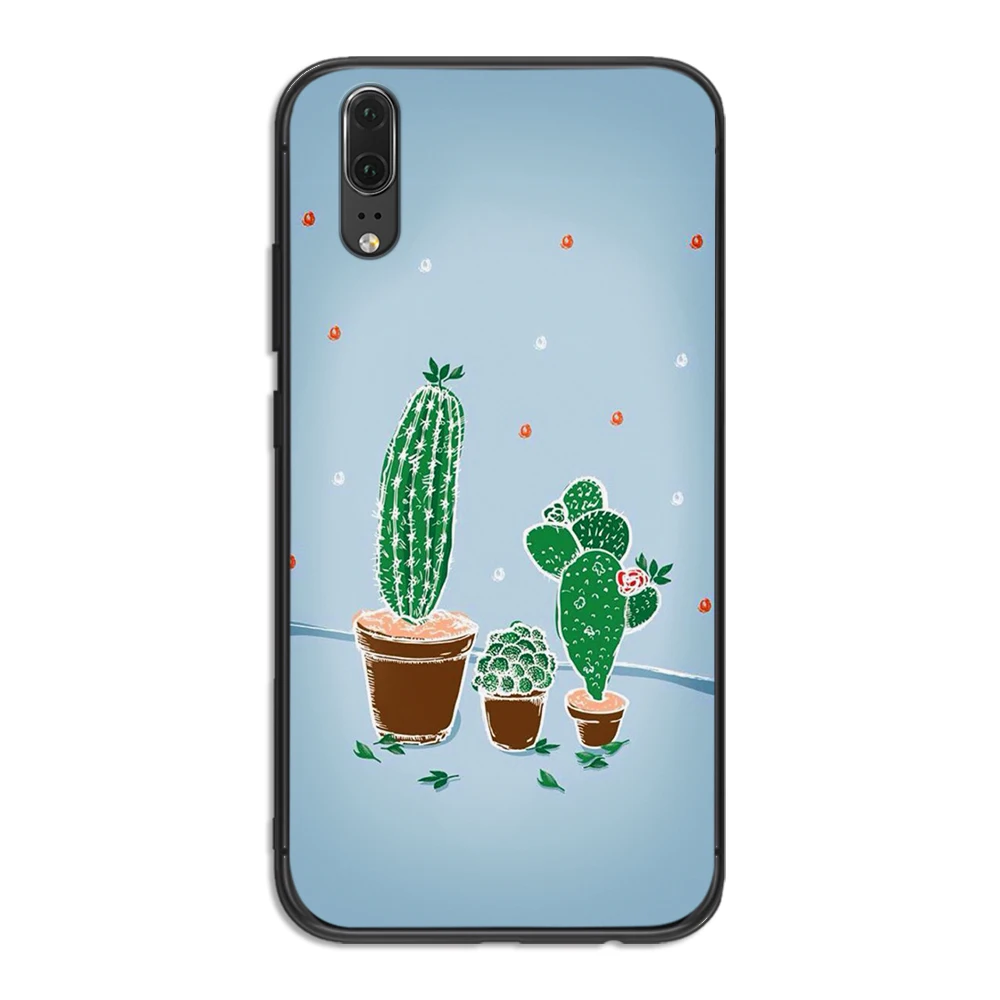 4 Силиконовый чехол для телефона для huawei Y6 Y7 Y9 Prime Коврики 10 20 Pro 2 3 4 Lite Nova 2i 3i 5i Coque кактус - Цвет: 4