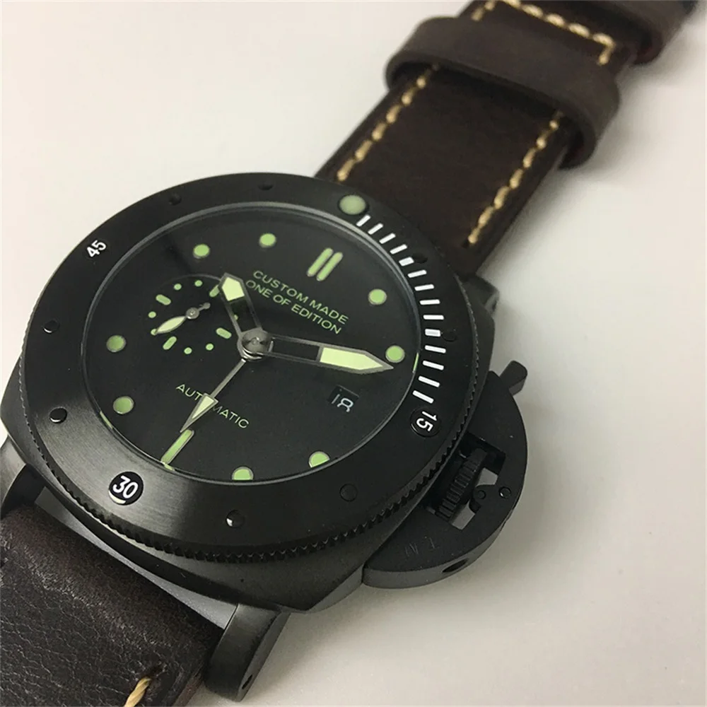 47mm automatic mechanical watch men's GMT watch stainless steel case luxury brand waterproof luminous men's watch P08