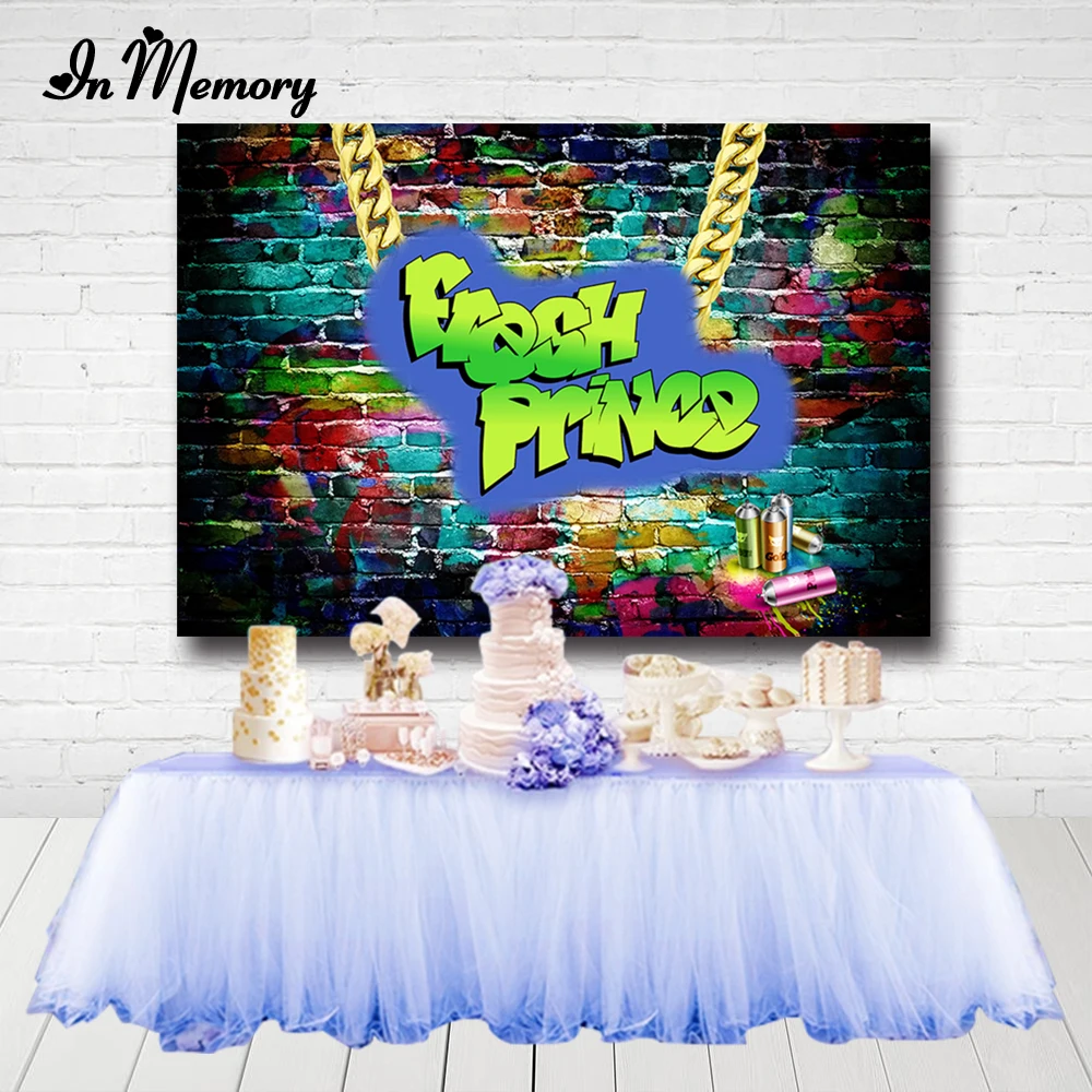 В памяти граффити кирпичная стена Fresh Prince фон фотография фотосессия 80s 90 свечение