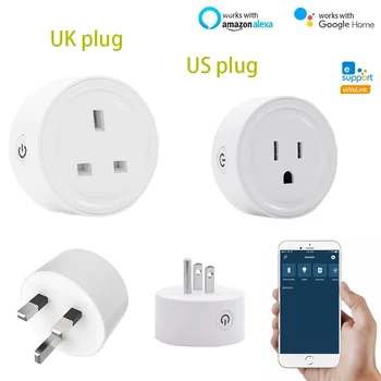 

UK/US EWelink ZigBee 3.0 Smart Mini Socket Plug WiFi Wireless Remote Socket Adaptor Work With Alexa Google Home Voice Control