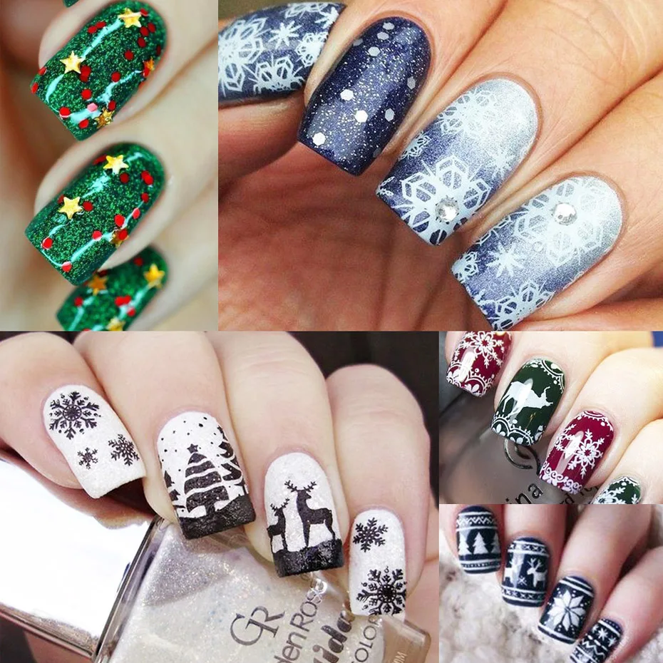 1 шт Nail Art шаблоны Рождество Хэллоуин штамповки пластины Снежинка Животное Мультфильм изображение печать трафарет JISTZFB01-19-1