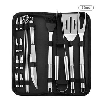 

3/16/20pcs Stainless Steel Barbecue Grill Barbecue Tool Set Accessories With Kit Cooking Tool Barbecue Appliance Outdoor Camping