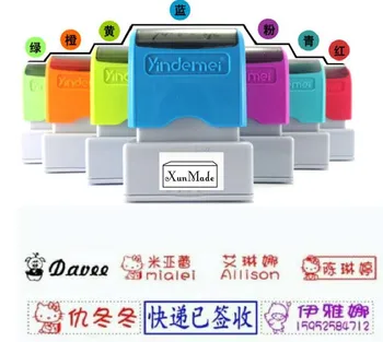 

Customized Photosensitive signature stamp DIY your cartoon name stamp DIY Scrapbooking diary Card Wedding Decoration13*33mm