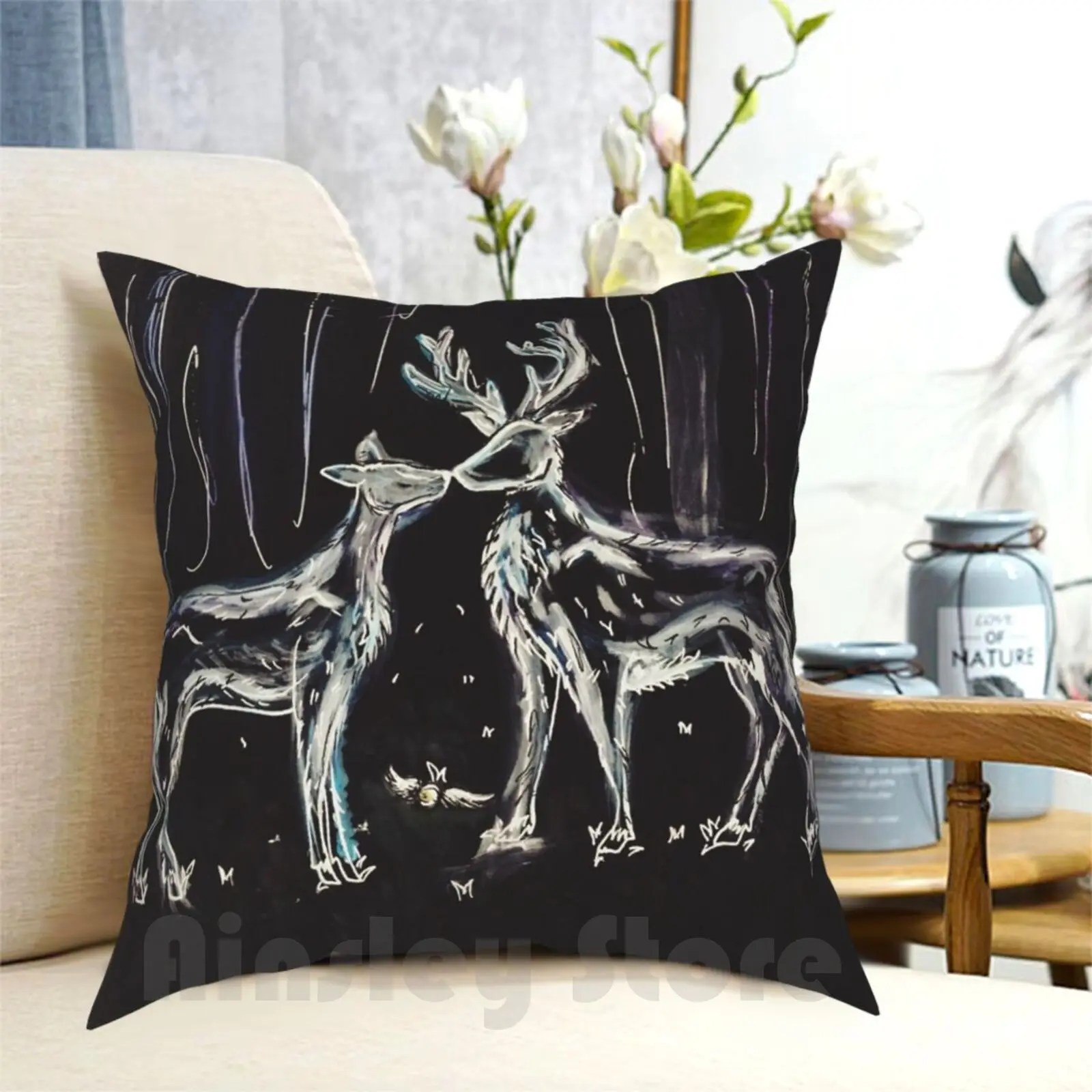 

Open At The Close Pillow Case Printed Home Soft Throw Pillow Patronus Expecto Patronum Expecto Patronum Lily Prongs