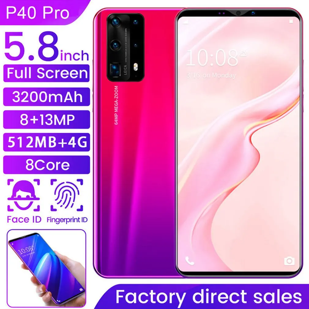Dual-Core P40 Pro Smartphone 5.8 Inch Screen