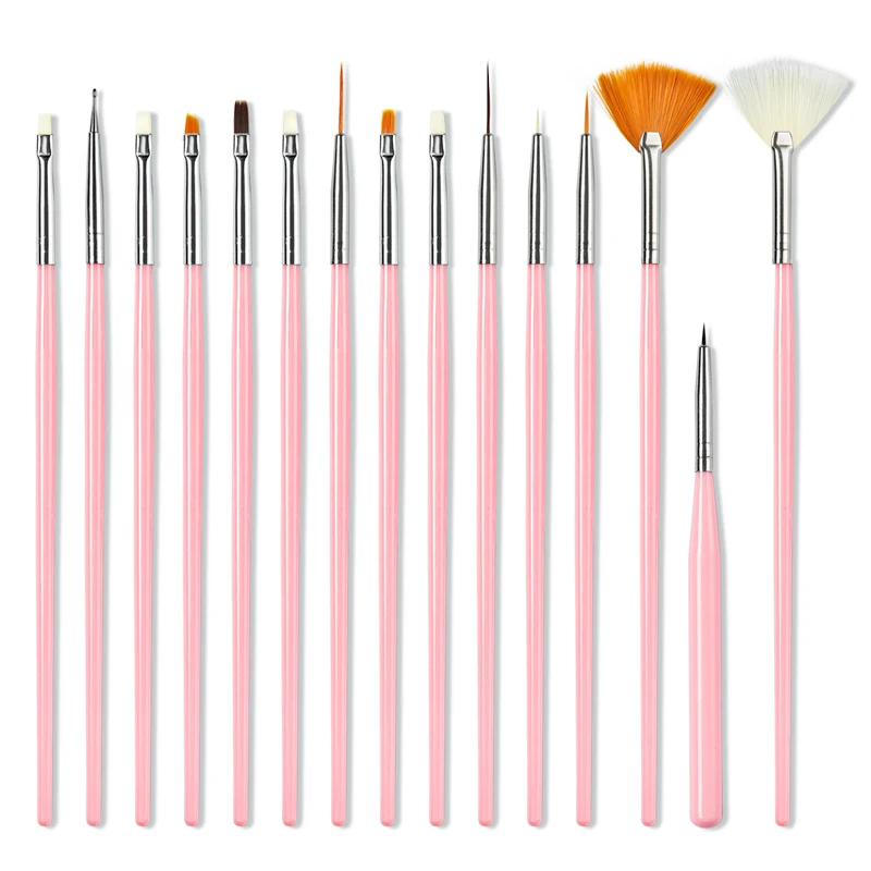 RBAN NAIL 15pcs Painting Nail Brush Set Ombre For Manicure Liner Drawing Pen Point Design Tool | Красота и здоровье