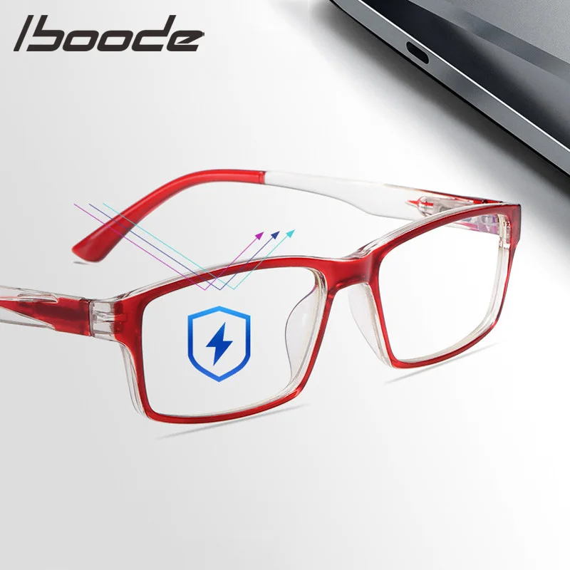 IBOODE Fashion Transparent Glasses Frame Square Anti Blue Light Clear Lens Eyeglasses For Women Men Optical Spectacles Frames