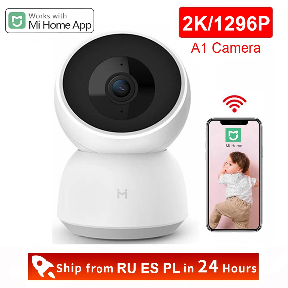 Reducido Xiaomi-cámara IP inteligente 2K 1296P 1080P HD, Webcam A1, WiFi, visión nocturna, cámara de vídeo de ángulo de 360 grados, Monitor de seguridad de bebé, App Mi home gBQLxK3a98A