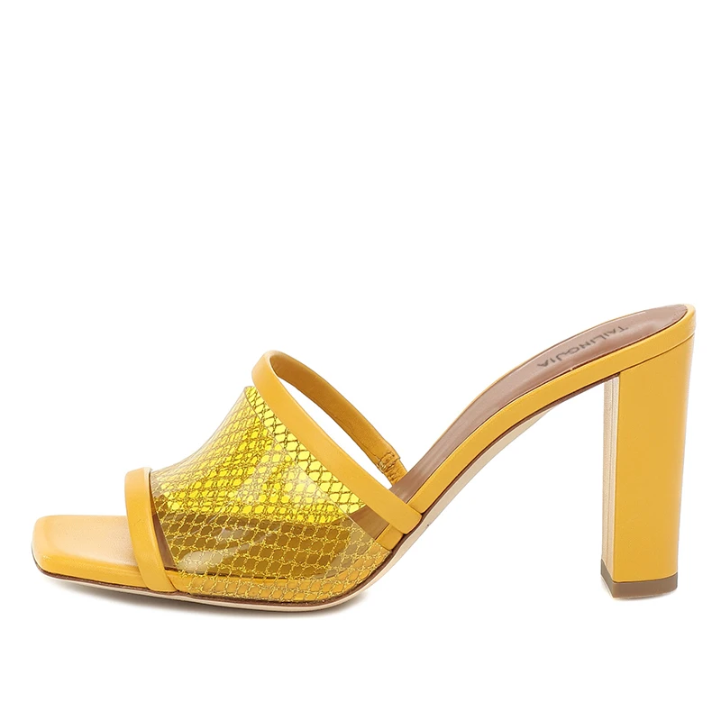 yellow clear shoes