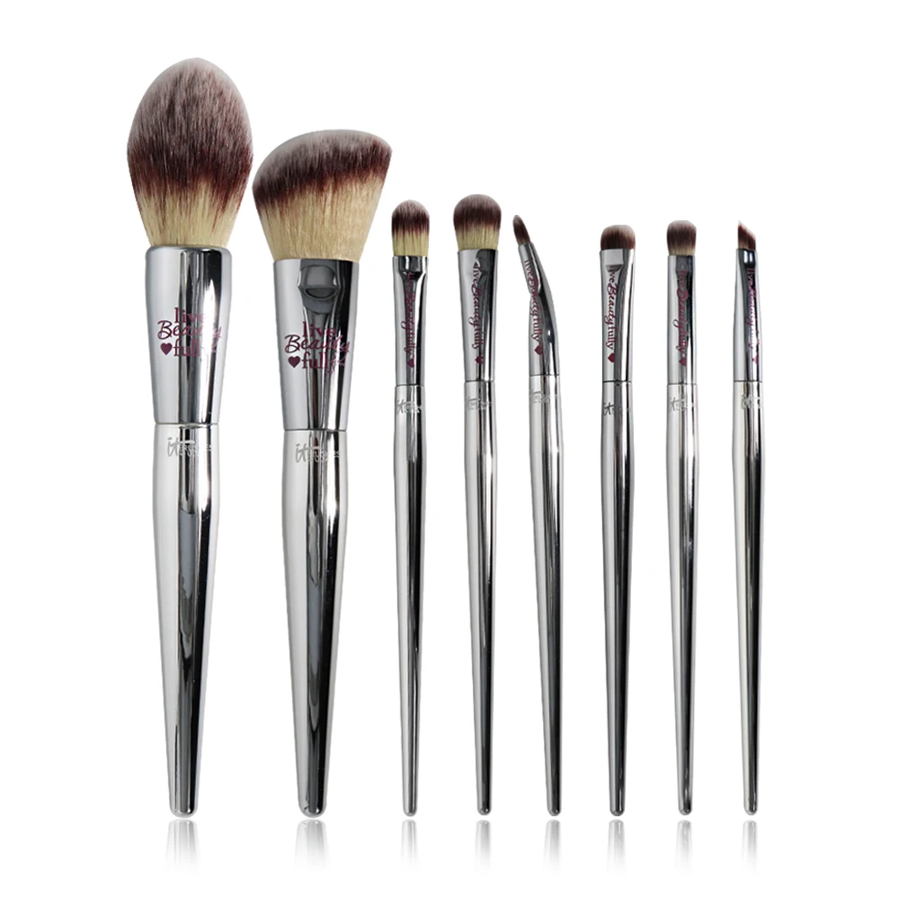 Billige Professionelle 8 9 stücke Make Up Pinsel Live Set Schönheit Voll Silber ES Kosmetik Pinsel Kit Gesicht Augen Make Up Werkzeug Sammlung