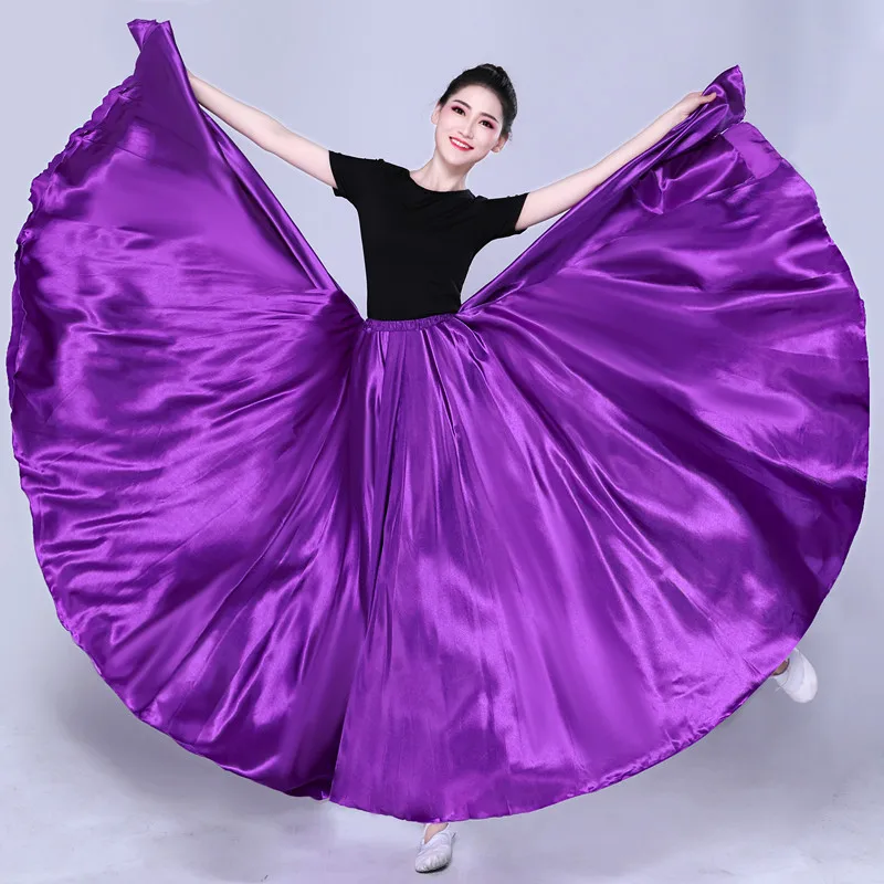 Большие качели(360 540 720) женские весенние Эластичные Макси юбки винтажные женские длинные юбки Повседневные Большие размеры дамская юбка, суженная книзу Вечерние - Цвет: Фиолетовый