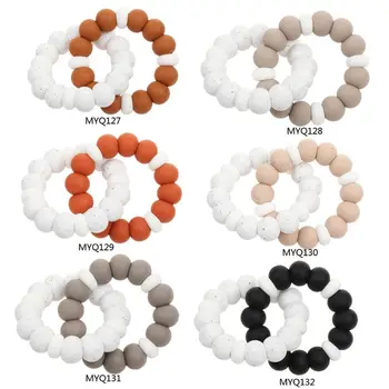 

Food Grade Silicone Beads Baby Teether Bracelet Teeth Tooth Sensory Chewing Toy