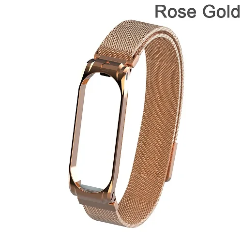 rose gold Новая модная металлическая сетка сменный Ремешок Браслет магнитный с миланским плетением из нержавеющей стали для Xiaomi Mi 4 3 высокого качества - Цвет: rose gold