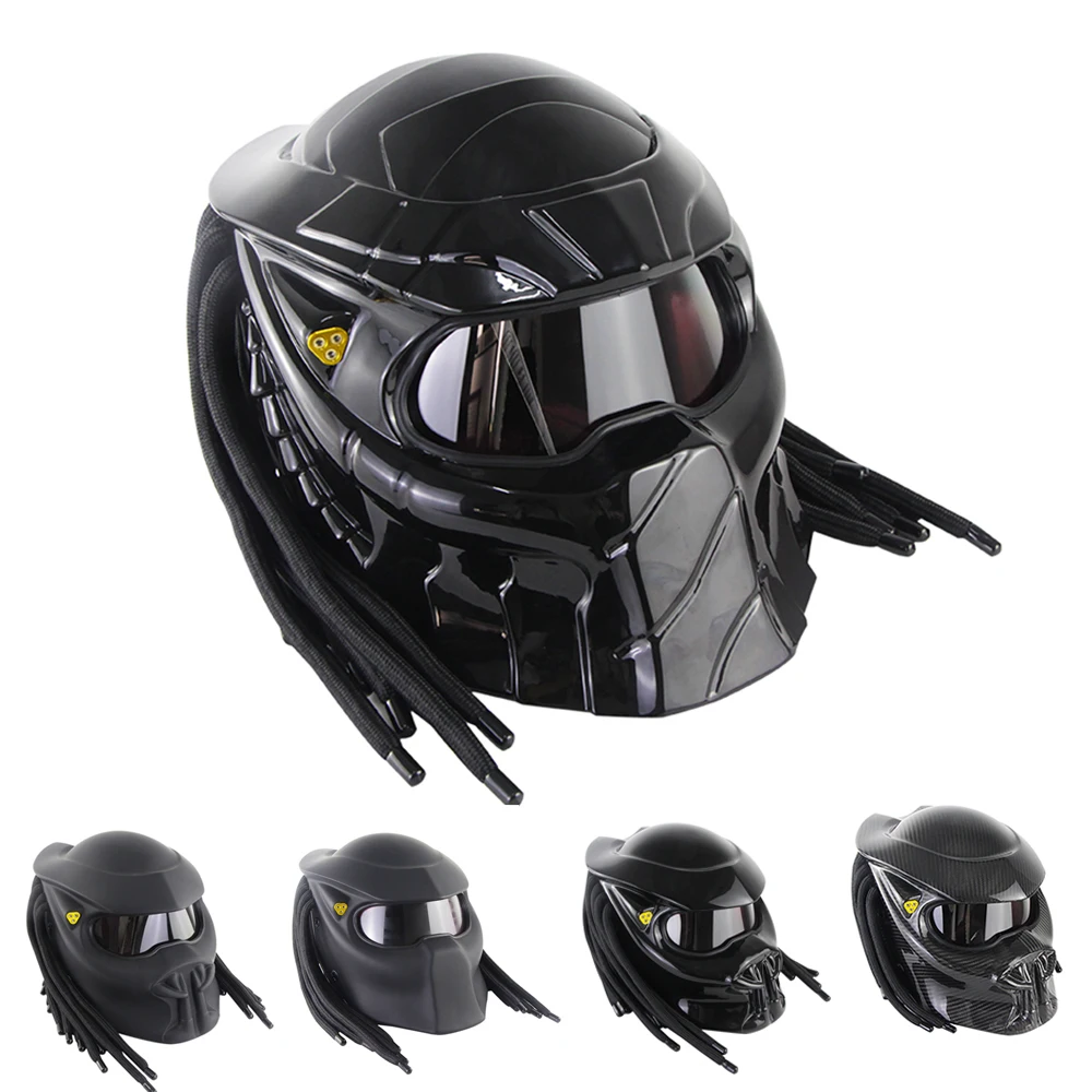eterno Escritura módulo Fiber Glass Predator Helmets Dot Ece Motorcycle Helmet Light Weight Cool  Black Casco Moto Full Face Helmet Predator - Helmets - AliExpress