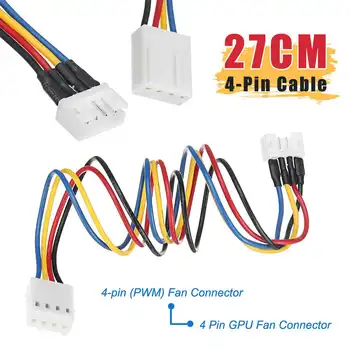 

27CM Computer 4-pin PWM Fan Connector Female to 4-pin GPU Fan Connector Male
