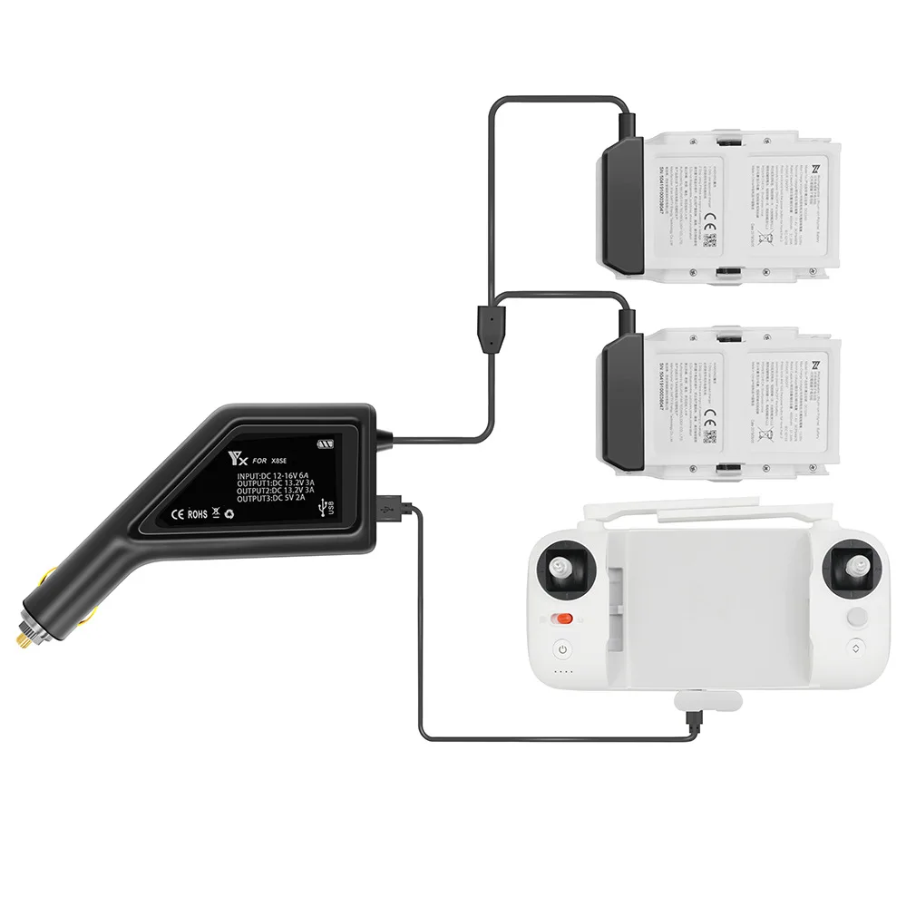 

X8 SE 2 in1 Car Charger Adapter Lipo Battery Remote Controller Charger Fast Charging for XiaoMi FIMI X8 SE RC Quadcopter Battery