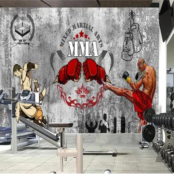 

Milofei manufacturers custom 3 cement wall boxing gym tooling D background wallpaper mural
