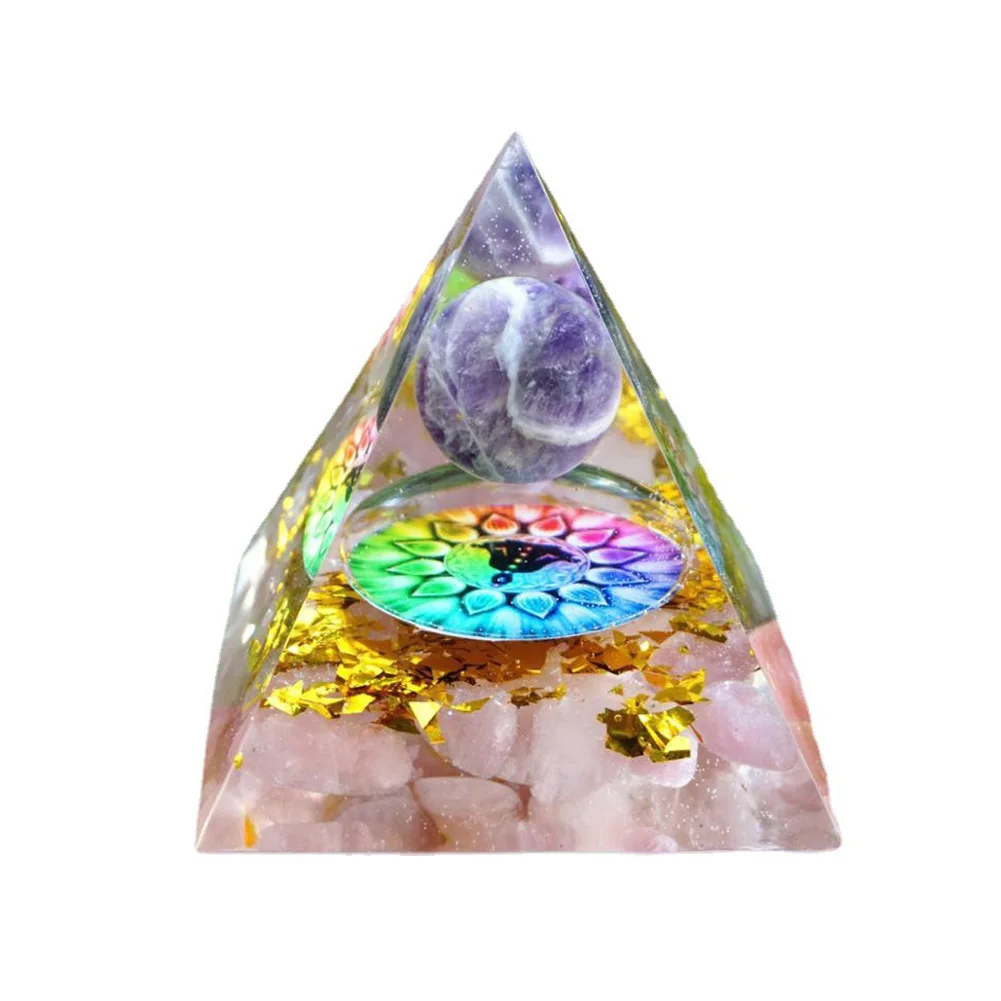 Tree of Life Orgone Pyramid Crystal Energy Orgonite Pyramid Peridot Healing Gem Stones EMF Orgonite Chakra Reiki Meditaiton Tool 