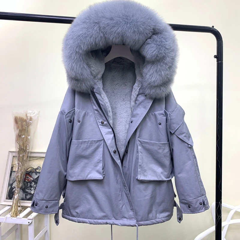 2019 толстые теплые Новые Шуба из натурального меха зимняя куртка Женская парка