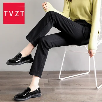 

TVZT High Waist Black Mom Flare Jeans Women Slim Wide Leg Pants Bottom Denim Skinny Woman's Jeans Female Wide Leg Vintage Jeans