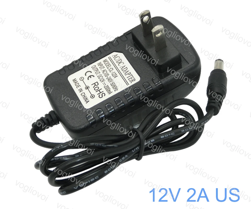Vogliovoi Led Трансформатор 60 Вт 24 Вт 110/240 в US EU Plug DC12V импульсный светодиодный светильник 5050 3528 трансформатор источник питания