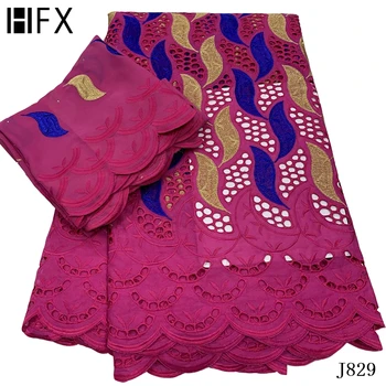 

HFX 5+2Y Swiss lace fabric 2020 tissus broderie dubai embroidered fabric 100% cotton Swiss voile lace African fabric lace Y829