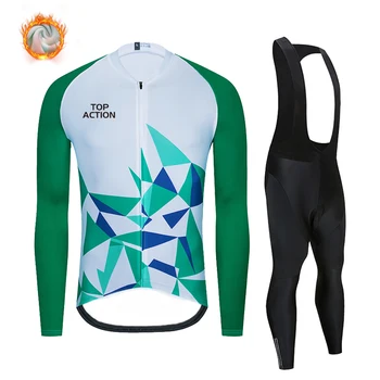 

2020 New Winter Cycling Jersey Pro Team Ropa Ciclismo Hombre Fleece Cycling Set MTB Cycling Clothing Cycling Bib Pants Set
