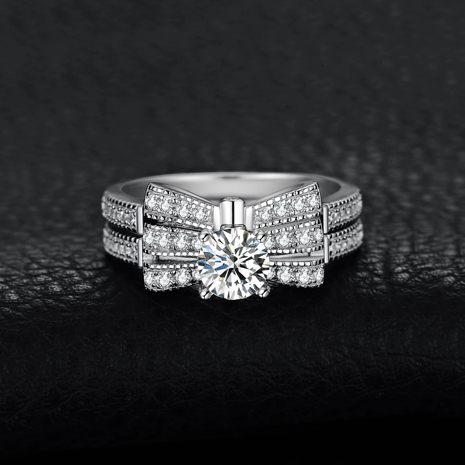 JewelryPalace круглый 1ct кубического циркония ленты бантом обручение обручальное