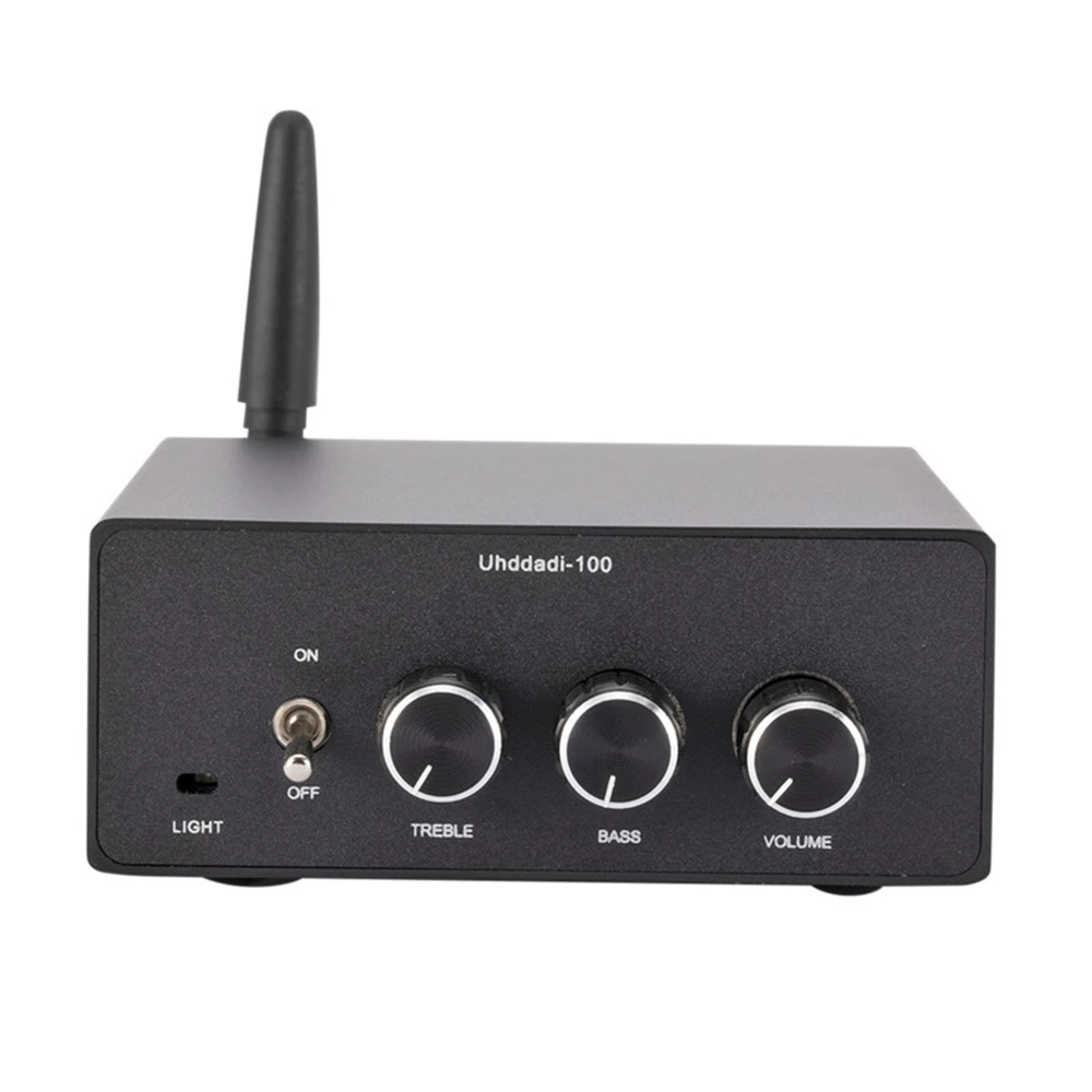 Mini Audio HiFi ar Bluetooth saderīgs D jaudas klases ampērs Bass Treble pastiprinātājs 100W stereo HiFi pastiprinātājs_voghion.com