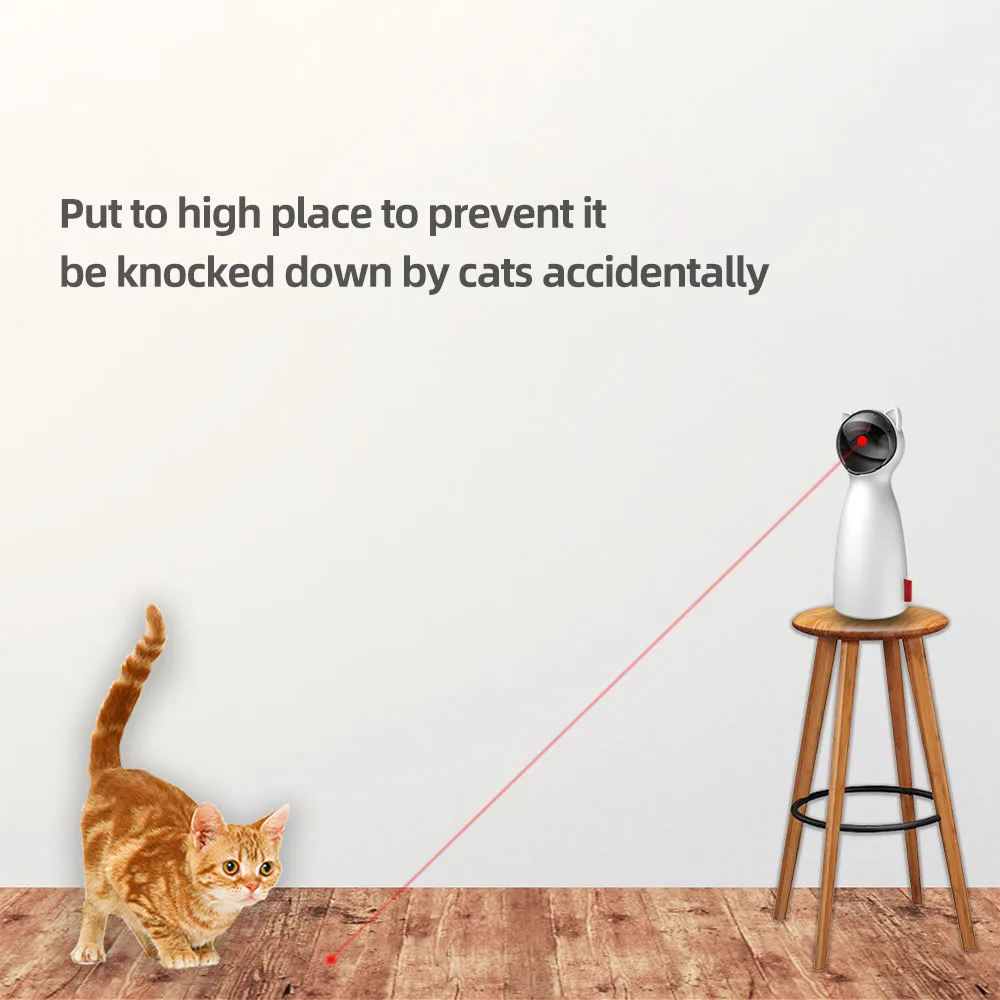 

New Creative Funny Pet LED Laser Toy Cat Exercise Training Entertaining Toy Multi-Angle Adjusted Cat Teasing Device USB Charge