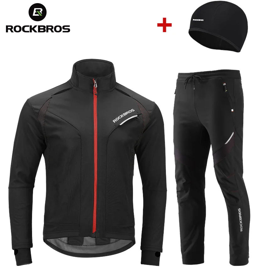 Winter Riding Suits Thermal Cycling Long Sleeved Jackets Windproof Bike Pants 