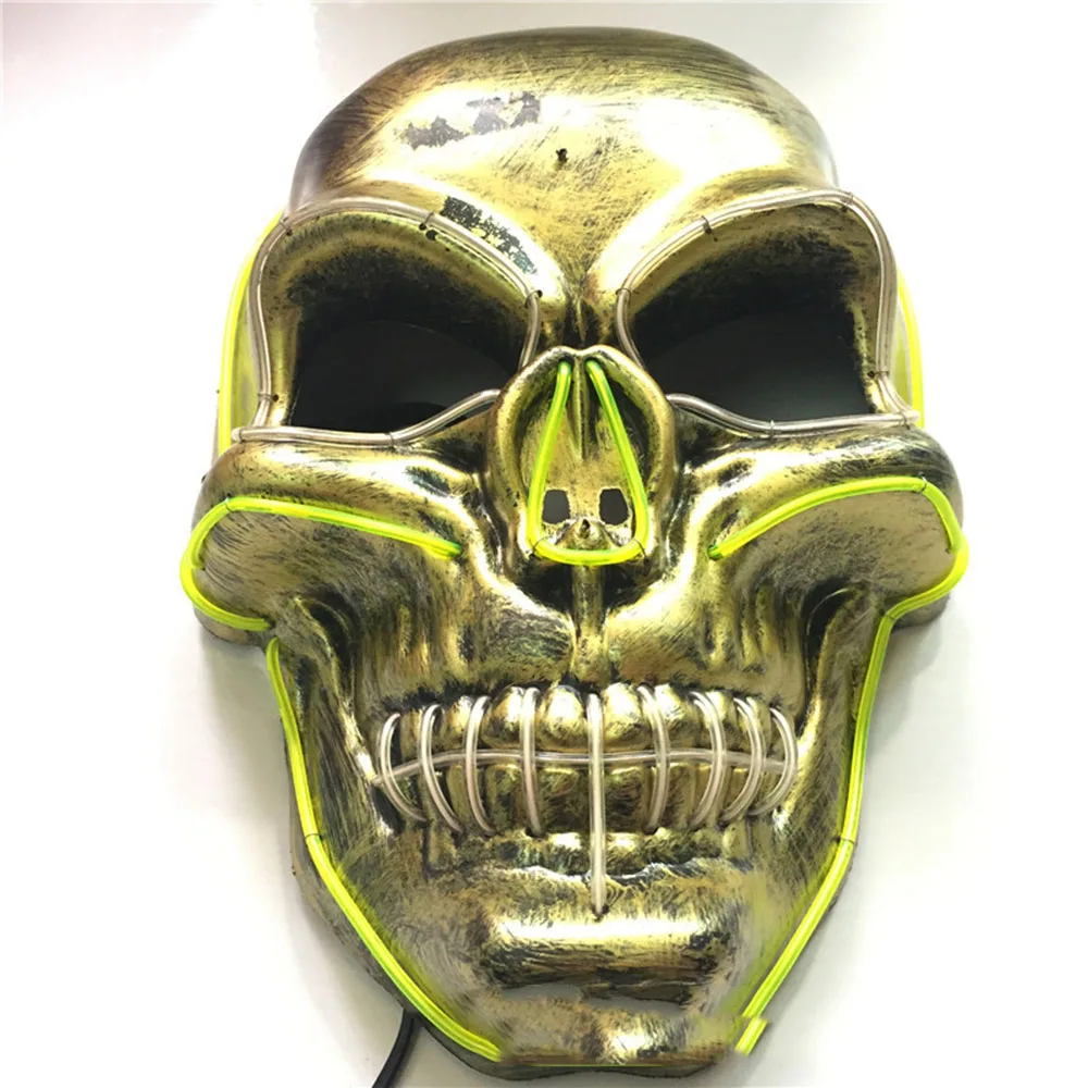 

Halloween EL cold light highlights glowing mask Fashion scary scary bones LED luminous mask masquerade mask carnival mask