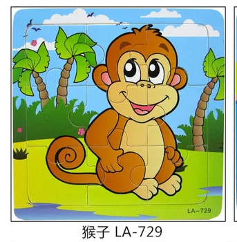 

Wooden Puzzles Toys 9Pcs Kids Joy Superior Quality Puzzle Wood Cartoon Animals Jigsaw Puzzles Educational Toys For Children N26