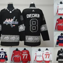 Топ A+++ Сшитый,, мужские футболки для взрослых, 8, Alex Ovechkin 77 TJ Oshie Jersey