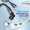 USLION 540 Rotate 5A Magnetic Cable Fast Charging For Mobile Phone Magnet Charger Wire Cord Micro Type C Cable For iPhone Xiaomi 2