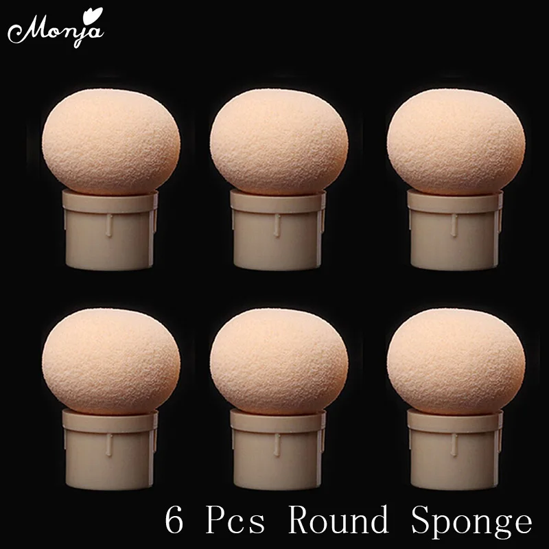 6 Pcs Round Monja 6 шт./компл. нейл-арта градиентный постепенный Цветущий конструкции передачи оттенок чайник раунд/Sharp заменить губка головки Маникюрный Инструмент - Цвет: 6 Pcs Round