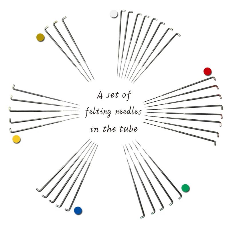 

YASU 34 PCS 6 specification felting needles in tube wool felt a set of needle felting diy tools