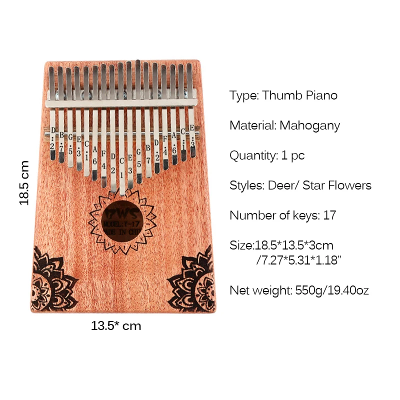 kalimba 17 Kunci Kalimba Jempol Piano Musik Kayu Mahoni Tubuh Alat Musik dengan Buku Belajar Lagu Hammer untuk Pemula Learner|Piano| - AliExpress