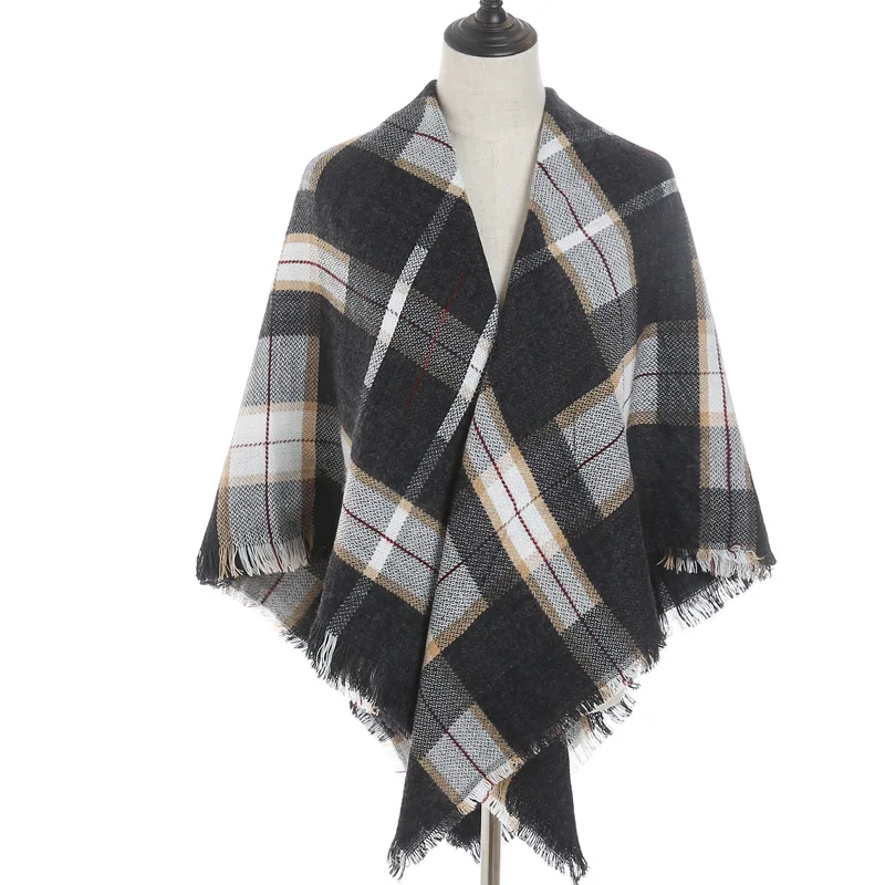 

2019 New Winter Women's Scarf Soft Plaid Warm Cashmere Scarves High Quality Female Shawls and Wraps Pashmina Lady Bandana Hijab