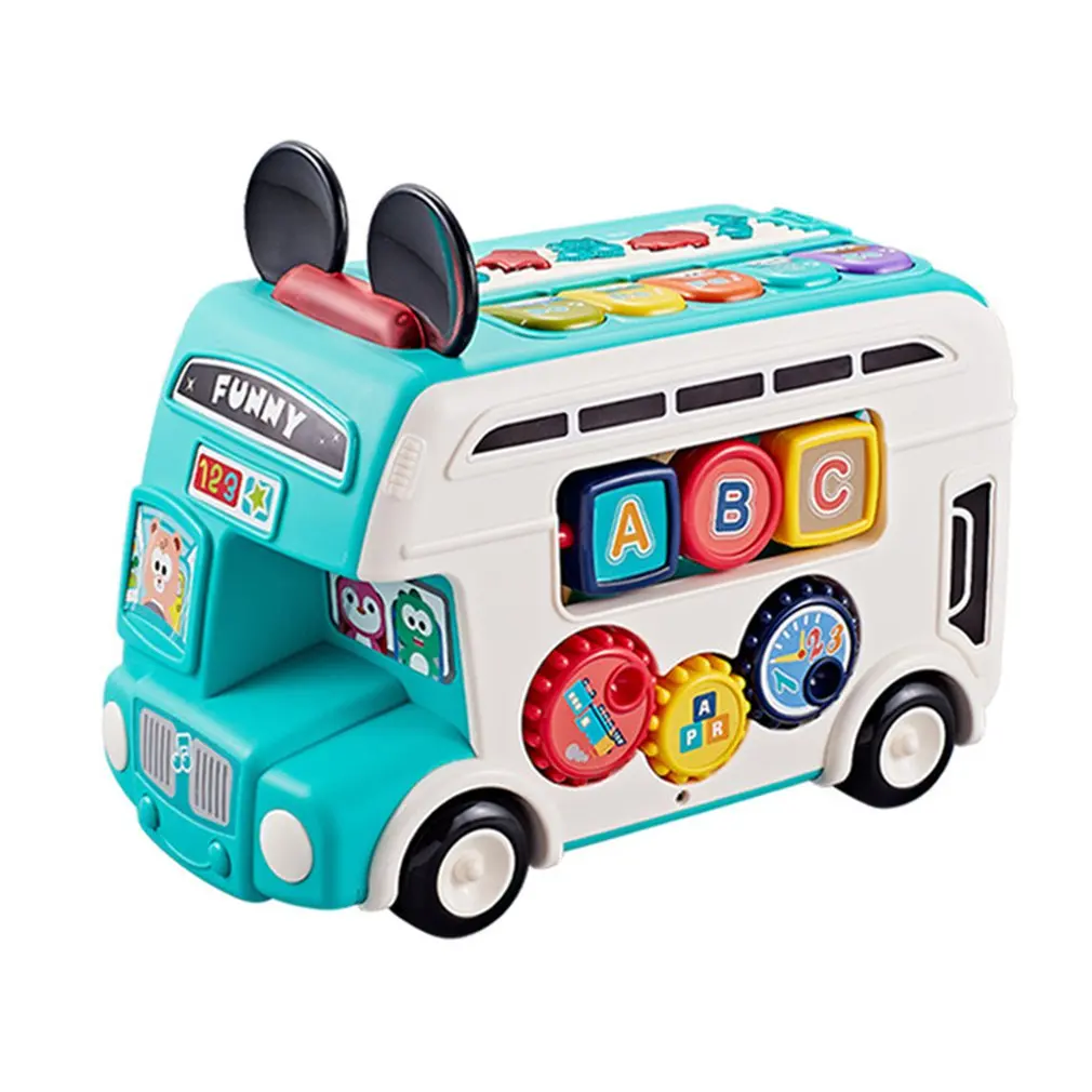 

Baby 0-3 Years Old Storage Building Blocks Music Bus Children's Multifunctional Light Story Machine Early Education Toys