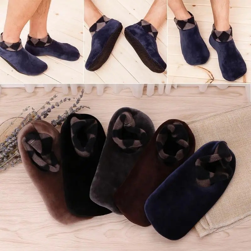 

Dispensing Non-Slip Plus Velvet Warm Floor Socks Adult Kids Soft Thermal Indoor Color Short Sock Antiskid Thick Stocking