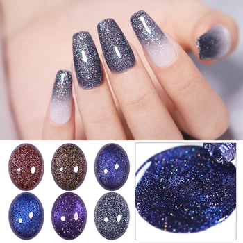 

LILYCUTE 5ml Glitter Gel Nail Polish Black Crystal UV Gel Laser Sequins Gel Polish Soak Off UV Nail Art varnish