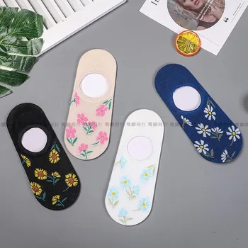 

Colorful Sock for Woman No Show Adult Kawaii Ladies Soft Sox Cartoon Flowers Socks Cotton Spring Summer Female Trendy Calcetines